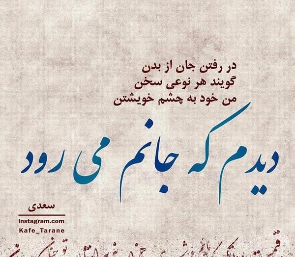 عکس نوشته من به چشم خویشتن دیدم که جانم میرود