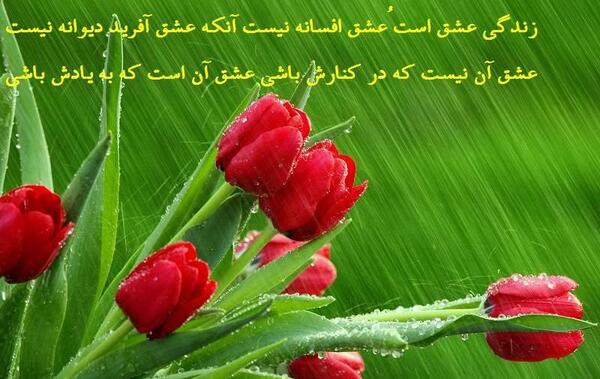 عکس نوشته زندگی عشق است عشق افسانه نیست