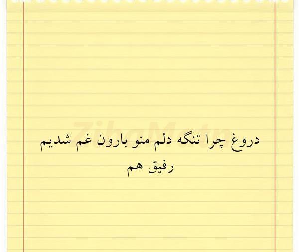 عکس نوشته دروغ چرا تنگه دلم