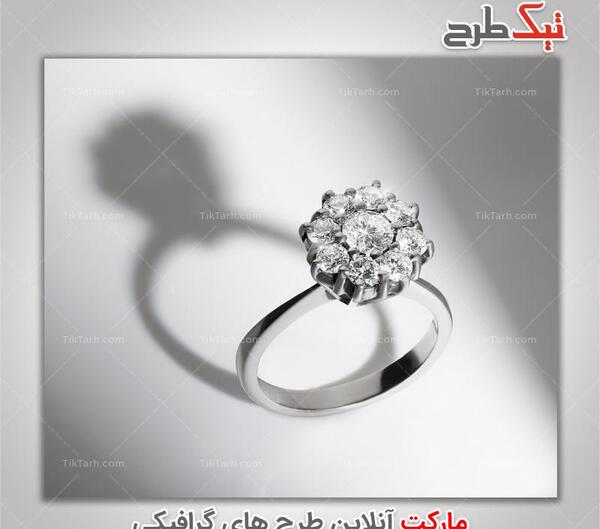 عکس انگشتر طلا سفید نگین دار