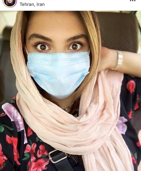 عکس زن زیبا با ماسک