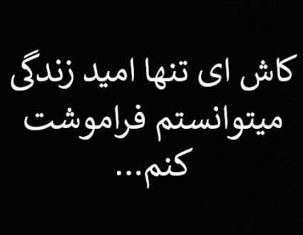 عکس نوشته کاش ای تنها امید زندگی میتوانستم فراموشت کنم