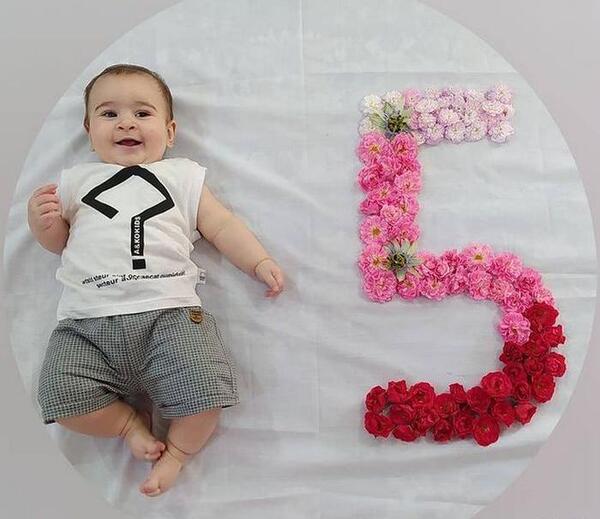 عکس نوشته اولین ماهگرد نوزاد