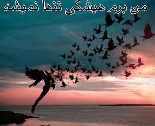 عکس نوشته من برم هیشکی تنها نمیشه