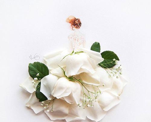 عکس نقاشی با گل طبیعی