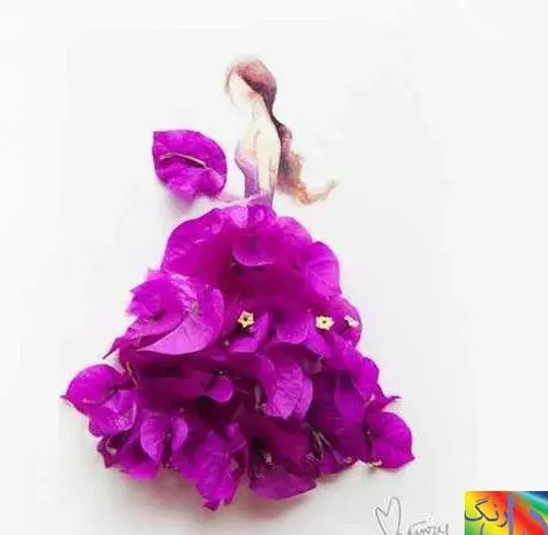 عکس نقاشی با گل طبیعی