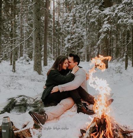 عکس برفی عاشقانه دونفره