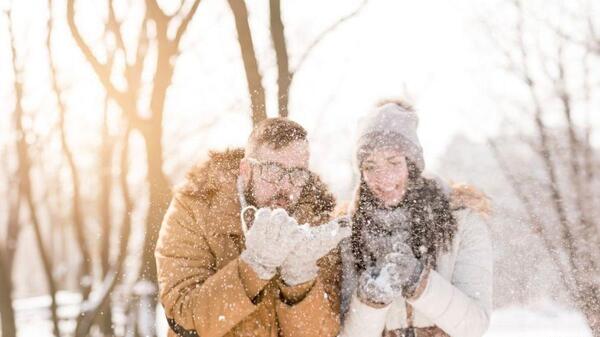 عکس برفی عاشقانه دونفره