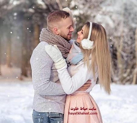 عکس برفی عاشقانه دونفره