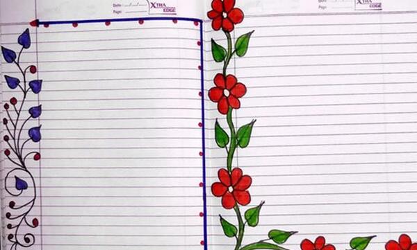 عکس های تزیین دفتر مشق با نقاشی