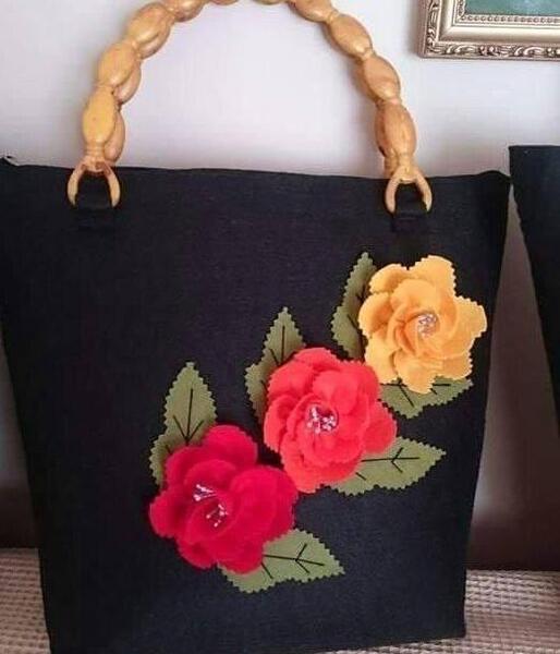 عکس های تزیین روی کیف نمدی