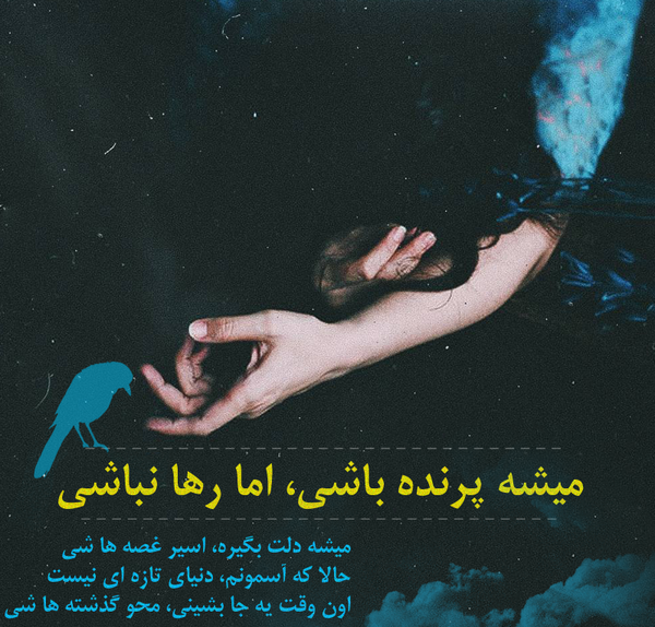 عکس نوشته میشه پرنده باشی اما رها نباشی