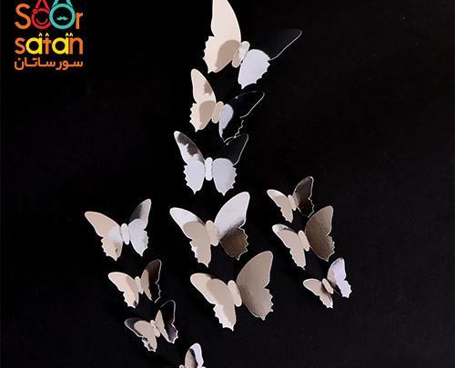 عکس پروانه های تزیینی روی دیوار