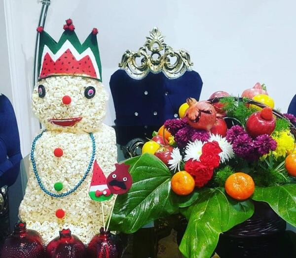 عکس ایده تزیین پفیلا برای شب یلدا