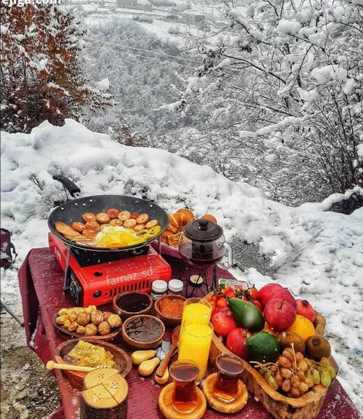 عکس صبحانه برفی