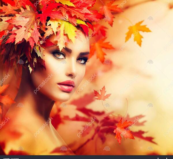 عکس زن زیبا در پاییز