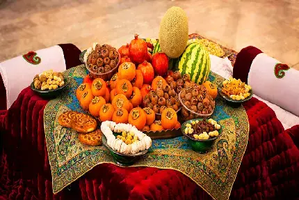 عکس سفره شب یلدا روی کرسی