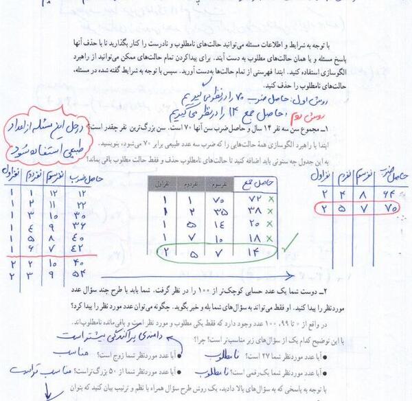 عکس صفحه ریاضی هفتم