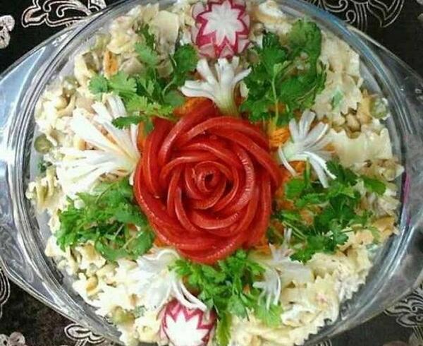 عکس ایده برای تزیین سالاد ماکارونی