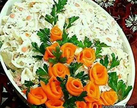 عکس ایده برای تزیین سالاد ماکارونی