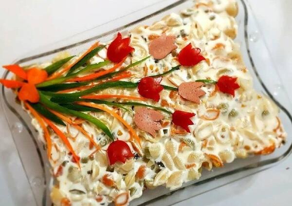 عکس ایده برای تزیین سالاد ماکارونی