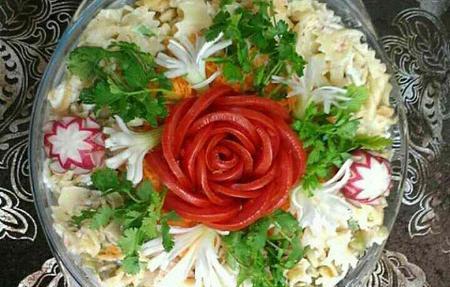 عکس ایده برای تزیین سالاد ماکارونی