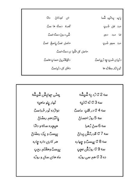عکس شعر جدول ضرب ۹