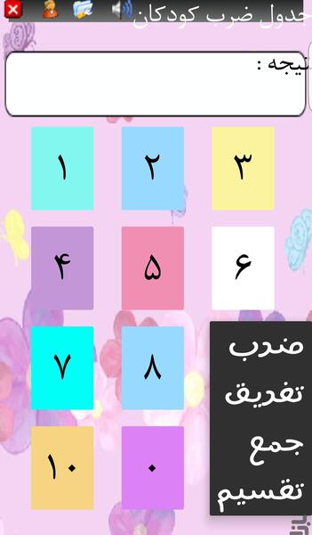 عکس نوشته ی جدول ضرب