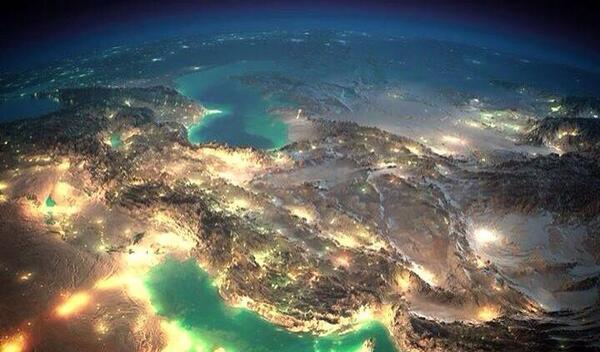عکس نقشه ایران در شب