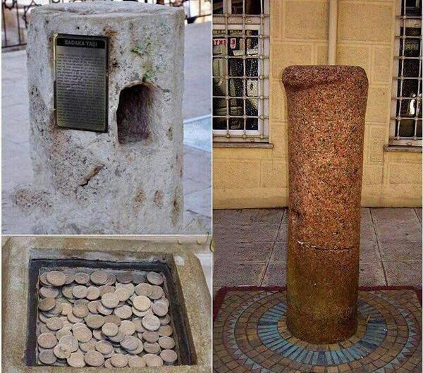 عکس دختر بچه روی صندوق صدقات