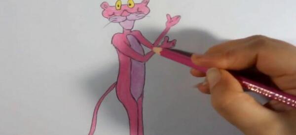 عکس پلنگ صورتی نقاشی