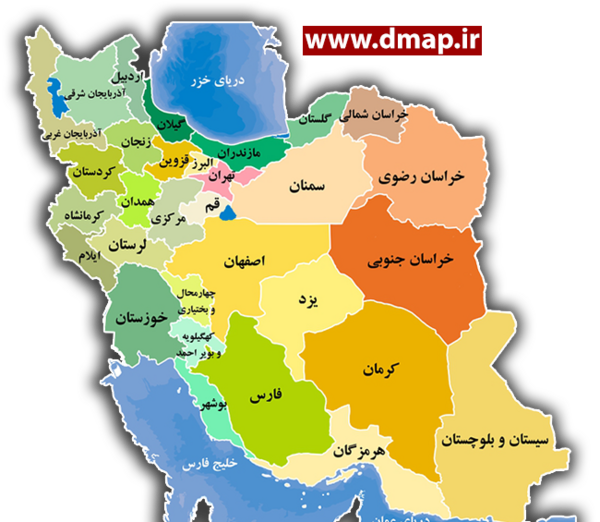 عکس نقشه ایران با استان ها