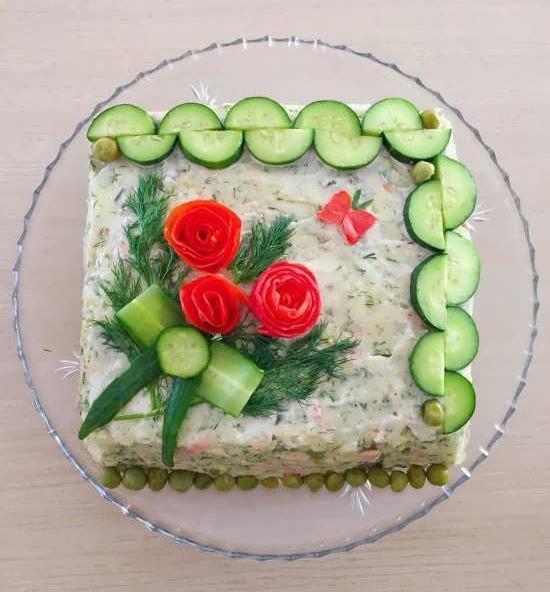 عکس ایده زیبا برای تزیین سالاد الویه