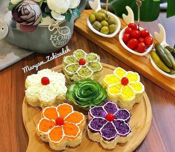 عکس ایده زیبا برای تزیین سالاد الویه