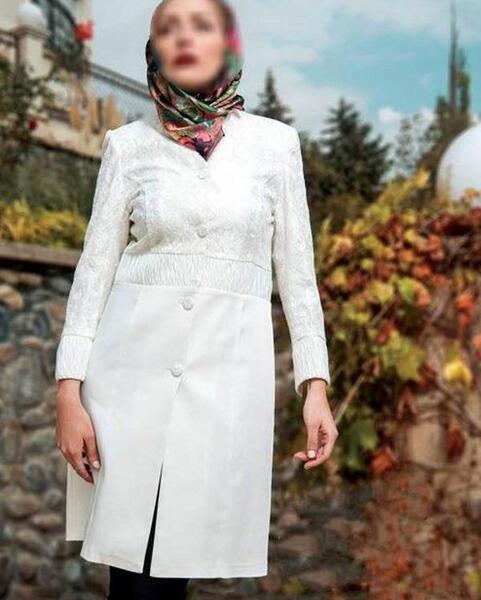 عکس مدل مانتو سفید ساده