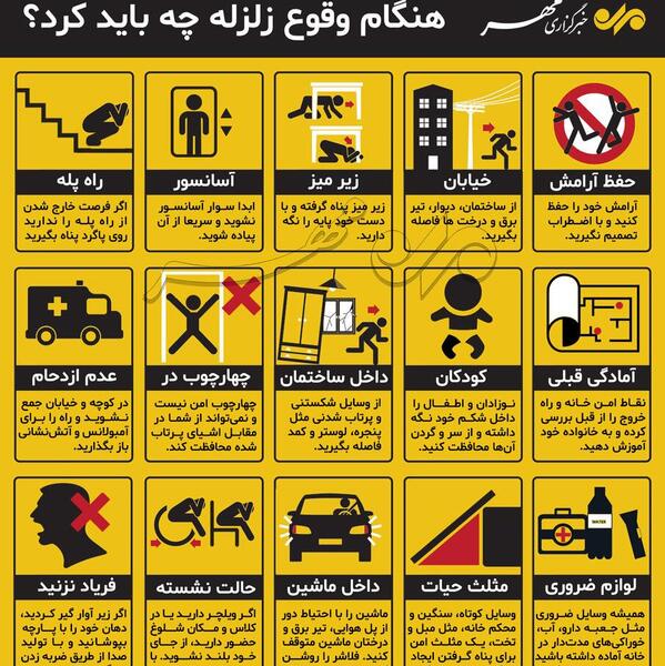عکس در مورد نکات ایمنی زلزله