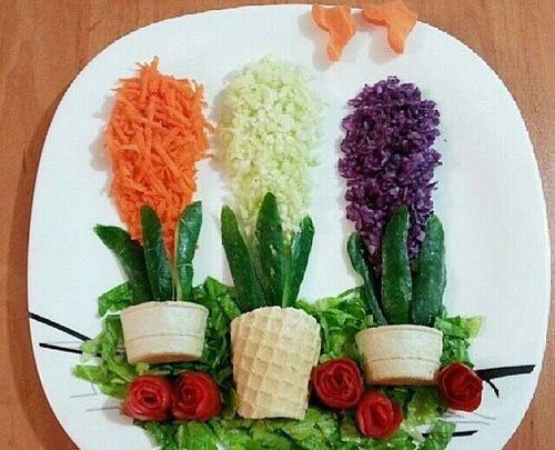 عکس ایده هایی برای تزیین سالاد کاهو