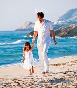 عکس دختر بچه و پدر