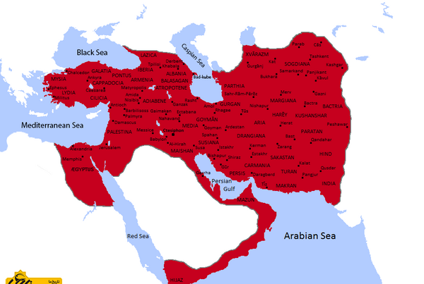 عکس نقشه ایران در زمان ساسانیان