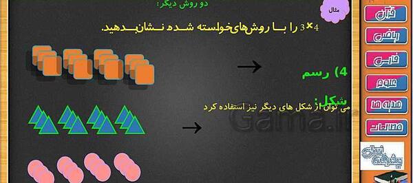عکس جدول ضرب با شکل کلاس سوم