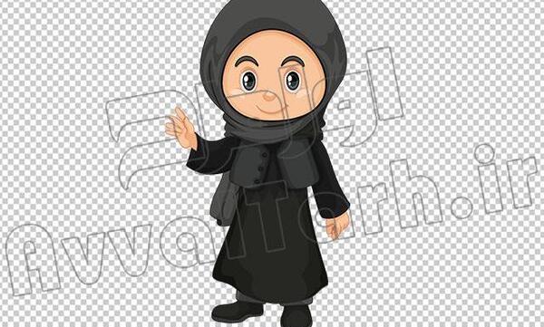 عکس دختر کوچولو با حجاب کارتونی