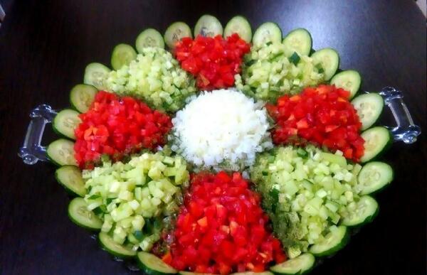 عکس ایده های زیبا برای تزیین سالاد شیرازی