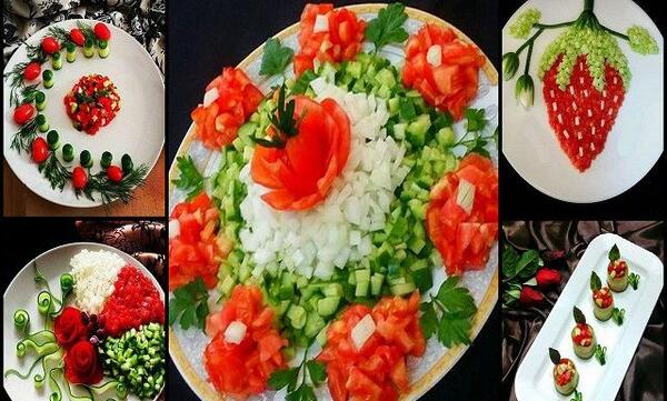 عکس ایده های زیبا برای تزیین سالاد شیرازی