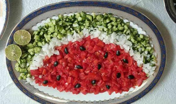 عکس ایده های زیبا برای تزیین سالاد شیرازی