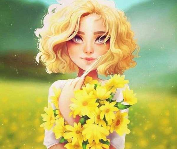 عکس دختر مو زرد کارتونی
