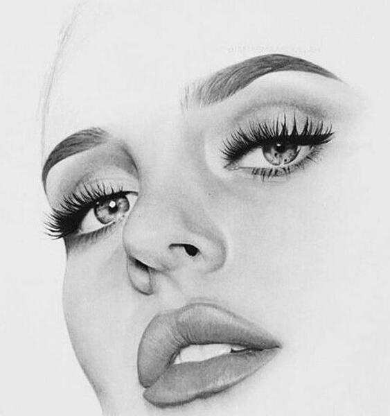 عکس سیاه قلم چهره ساده