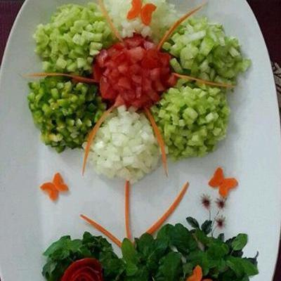 عکس ایده تزیین سالاد شیرازی