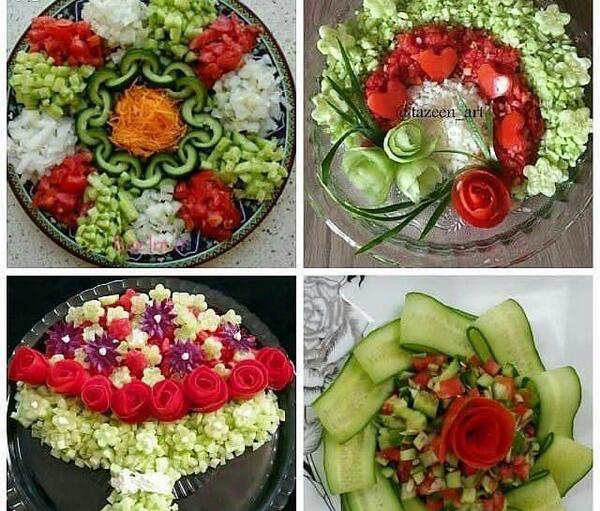 عکس ایده تزیین سالاد شیرازی