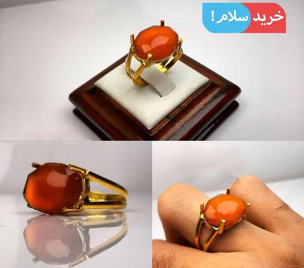 عکس انگشتر طلا با نگین عقیق