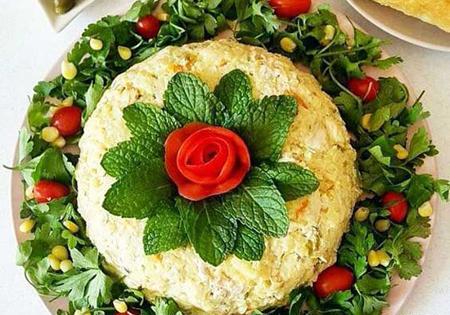 عکس ایده های جدید برای تزیین سالاد الویه